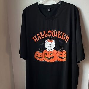 Black Halloween Cat T-Shirt XL, M